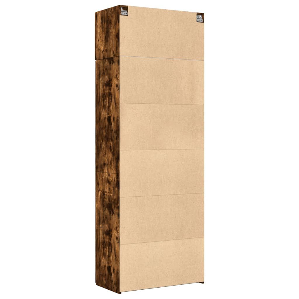 vidaXL Ραφιέρα με Ντουλάπια Καπνιστή Δρυς 80x42,5x225 εκ. Επεξ. Ξύλο