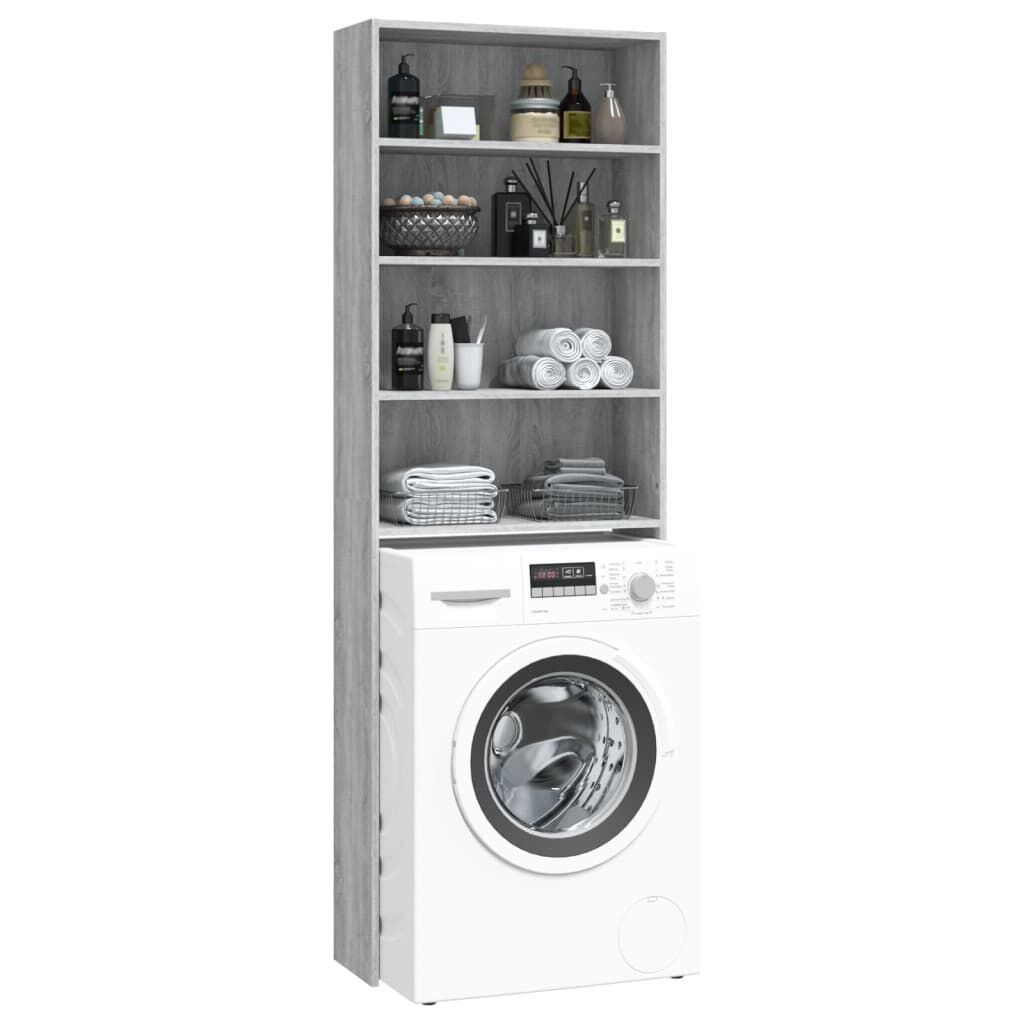 vidaXL Ντουλάπι Πλυντηρίου Γκρι Sonoma 64 x 24 x 190 εκ.