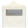 vidaXL Κιόσκι Πτυσσόμενο με 3 Πλευρικά Τοιχώματα Κρεμ 3x4 μ. Ατσάλινο