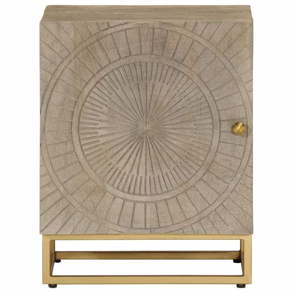 vidaXL Κομοδίνο 40 x 30 x 50 εκ. από Μασίφ Ξύλο Μάνγκο και Σίδηρο