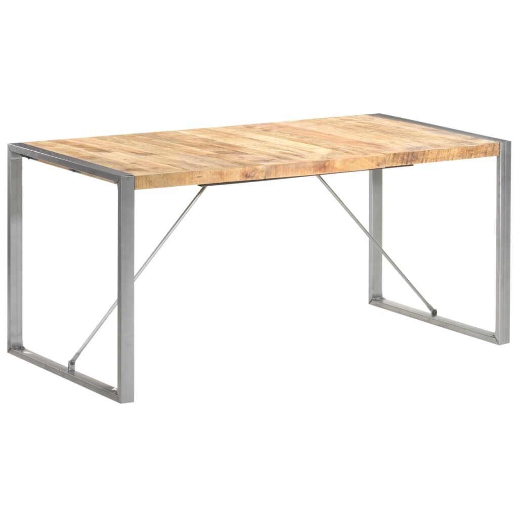 vidaXL Τραπεζαρία 160 x 80 x 75 εκ. από Μασίφ Ακατέργαστο Ξύλο Μάνγκο