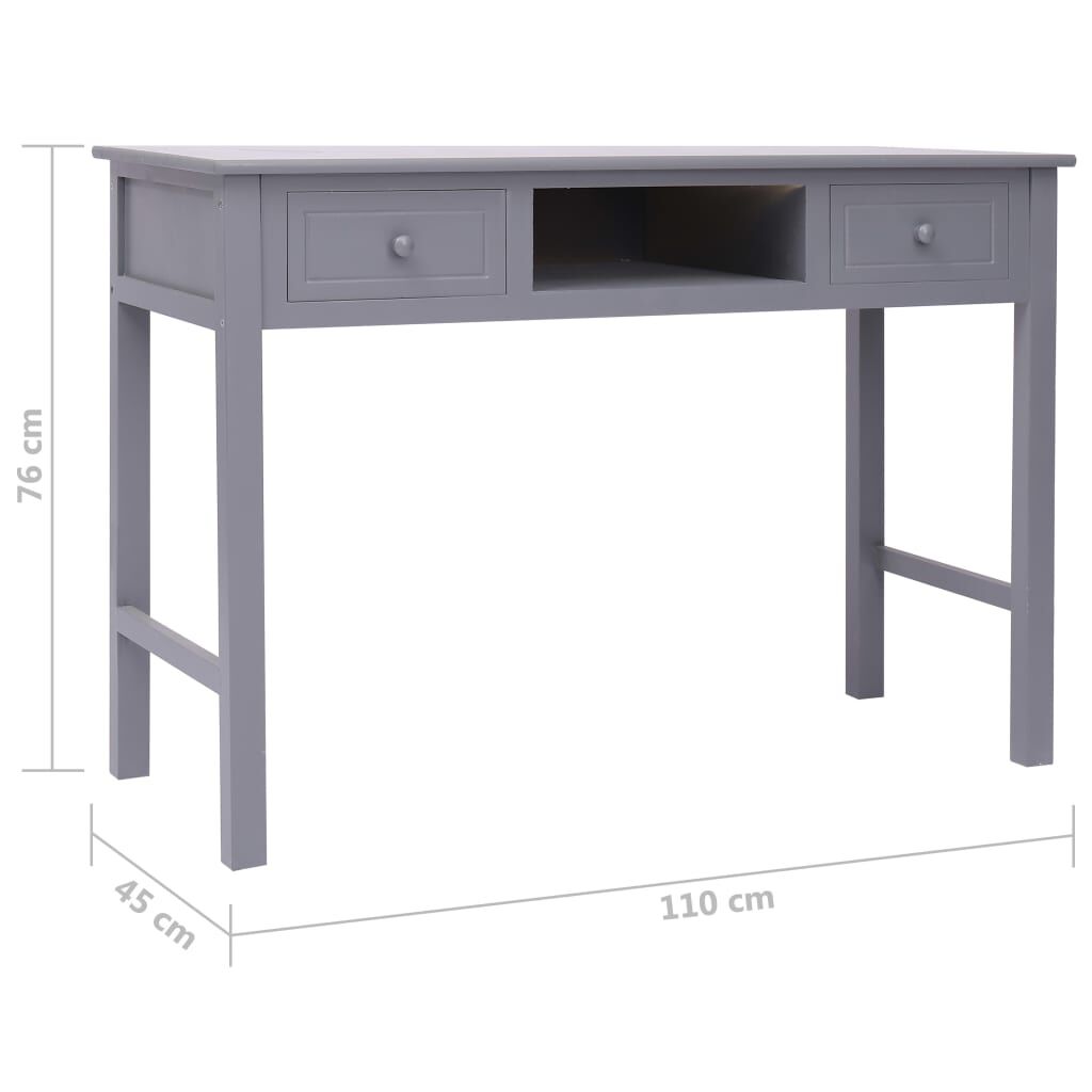 vidaXL Γραφείο Γκρι 110 x 45 x 76 εκ. Ξύλινο