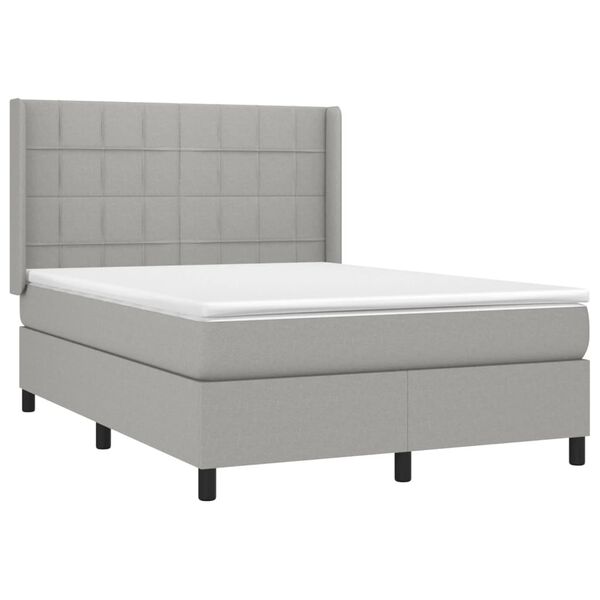 vidaXL &Kappa;&rho;&epsilon;&beta;ά&tau;&iota; Boxspring &mu;&epsilon; &Sigma;&tau;&rho;ώ&mu;&alpha; & LED &Alpha;&nu;.&Gamma;&kappa;&rho;&iota; 140x200&epsilon;&kappa;. &Upsilon;&phi;&alpha;&sigma;&mu;ά&tau;&iota;&nu;&omicron;