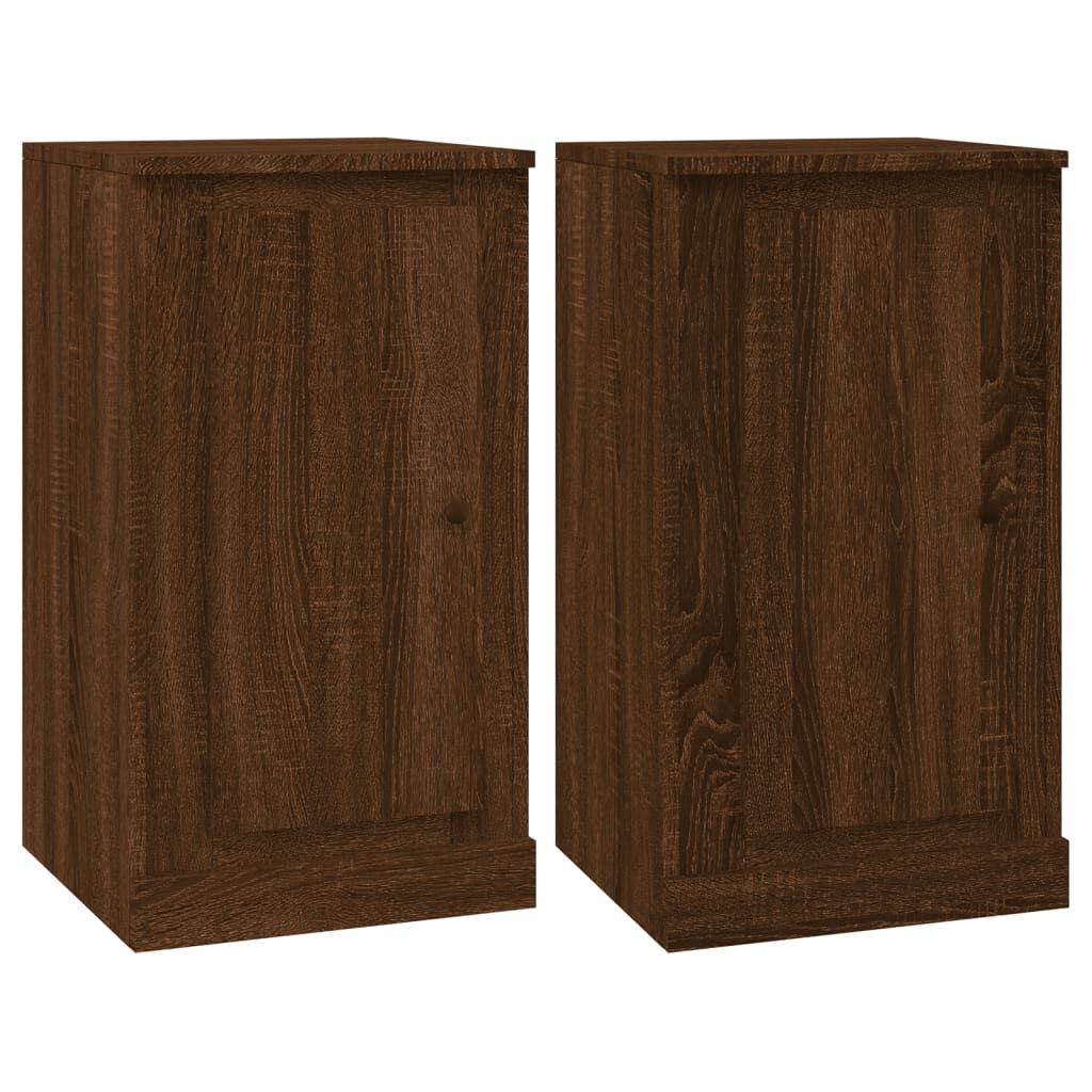 vidaXL Ντουλάπια 2 τεμ. Καφέ Δρυς 37,5x35,5x67,5 εκ Επεξεργ. Ξύλο