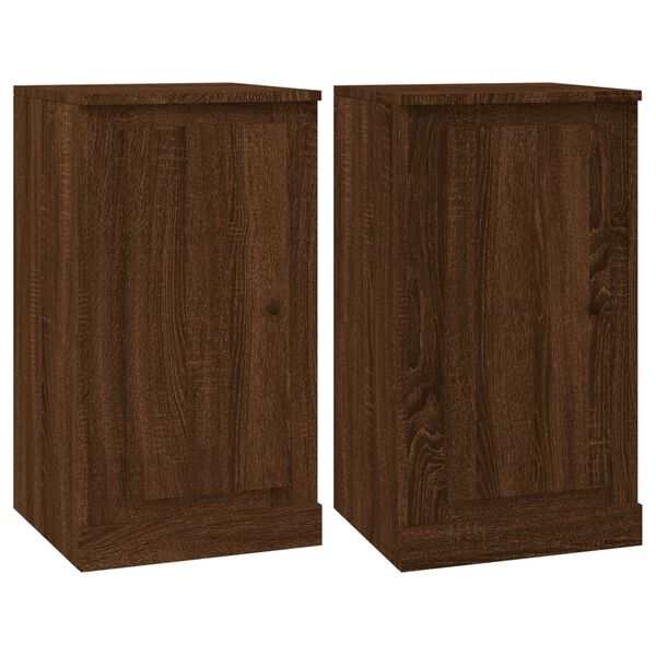 vidaXL Ντουλάπια 2 τεμ. Καφέ Δρυς 37,5x35,5x67,5 εκ Επεξεργ. Ξύλο
