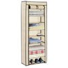 vidaXL Παπουτσοθήκη με Κάλυμμα Κρεμ 57 x 29 x 162 εκ. Υφασμάτινη
