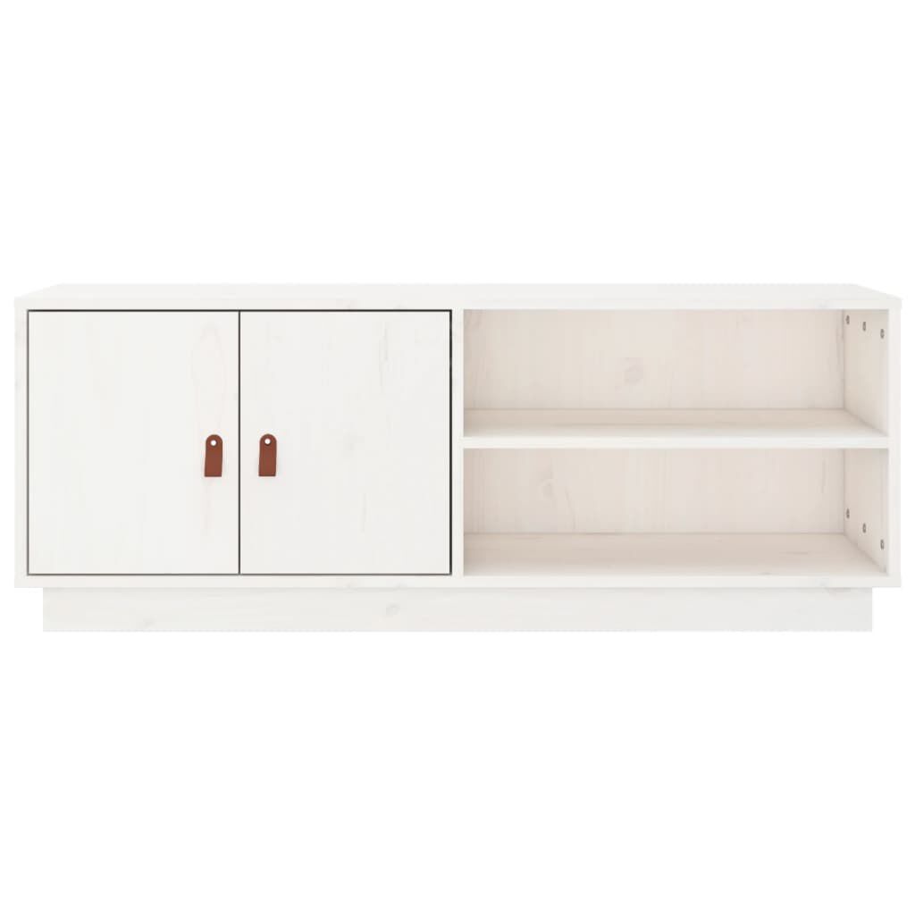 vidaXL Έπιπλο Τηλεόρασης Λευκό 105x34x40 εκ. από Μασίφ Ξύλο Πεύκου