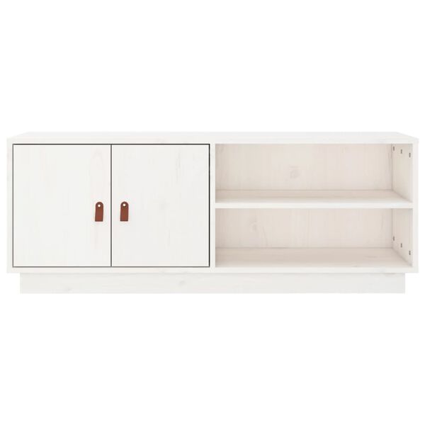 vidaXL Έπιπλο Τηλεόρασης Λευκό 105x34x40 εκ. από Μασίφ Ξύλο Πεύκου