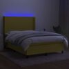 vidaXL &Kappa;&rho;&epsilon;&beta;ά&tau;&iota; Boxspring &mu;&epsilon; &Sigma;&tau;&rho;ώ&mu;&alpha; & LED &Pi;&rho;ά&sigma;&iota;&nu;&omicron; 140x190 &epsilon;&kappa; &Upsilon;&phi;&alpha;&sigma;&mu;ά&tau;&iota;&nu;&omicron;