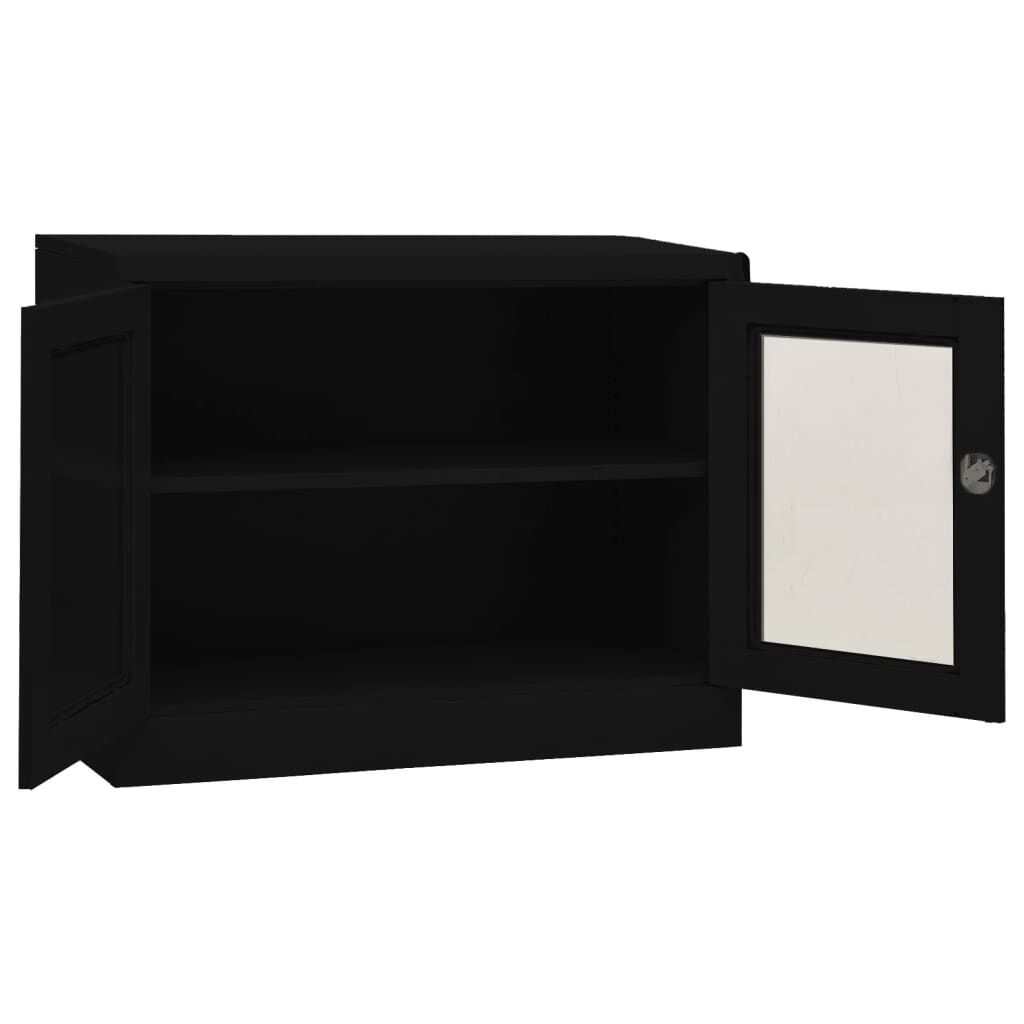 vidaXL Ντουλάπα Γραφείου 90 x 40 x 70 εκ. Μαύρη Ατσάλινη