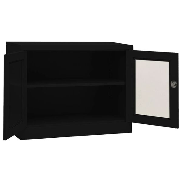 vidaXL Ντουλάπα Γραφείου 90 x 40 x 70 εκ. Μαύρη Ατσάλινη
