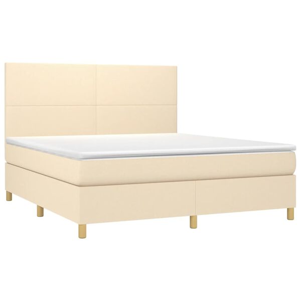 vidaXL &Kappa;&rho;&epsilon;&beta;ά&tau;&iota; Boxspring &mu;&epsilon; &Sigma;&tau;&rho;ώ&mu;&alpha; &Kappa;&rho;&epsilon;&mu; 160x200 &epsilon;&kappa;. &Upsilon;&phi;&alpha;&sigma;&mu;ά&tau;&iota;&nu;&omicron;