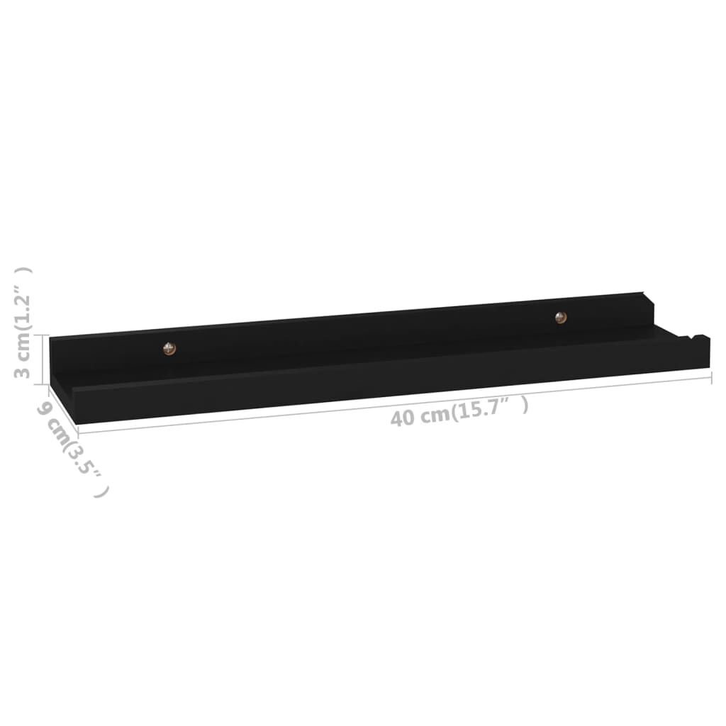 vidaXL Ράφια Τοίχου 4 τεμ. Μαύρα 40 x 9 x 3 εκ.