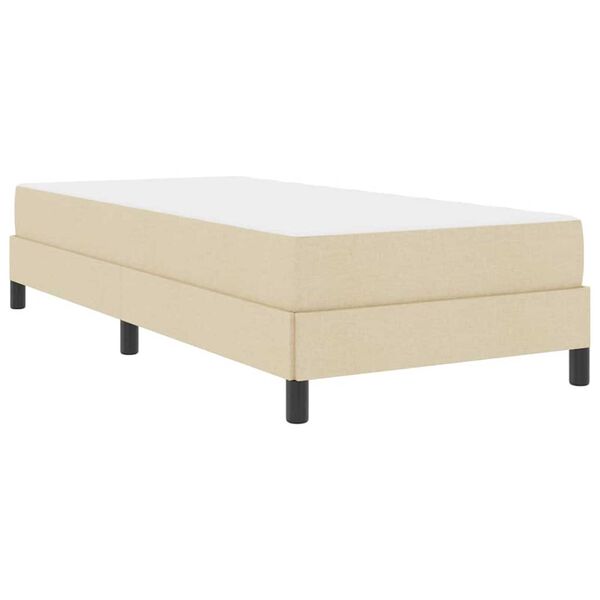 vidaXL Κρεβάτι με ελατήρια με στρώμα Κρεμ 90 x 200 cm ύφασμα
