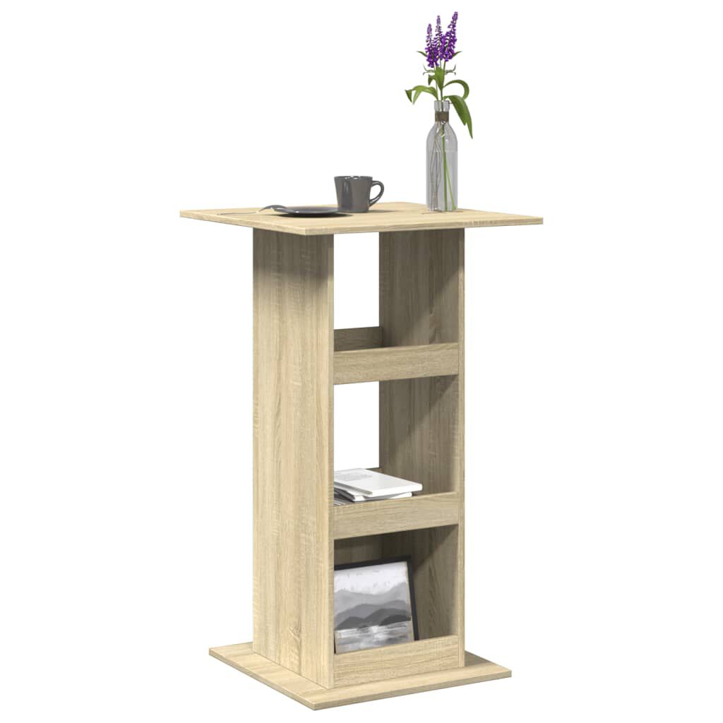 vidaXL Τραπέζι Μπαρ με Ράφια Sonoma Δρυς 60x60x102 εκ. Επεξ. Ξύλο