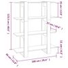vidaXL Βιβλιοθήκη/Διαχωριστικό Χώρου Γκρι Sonoma 100 x 30 x 123,5 εκ.