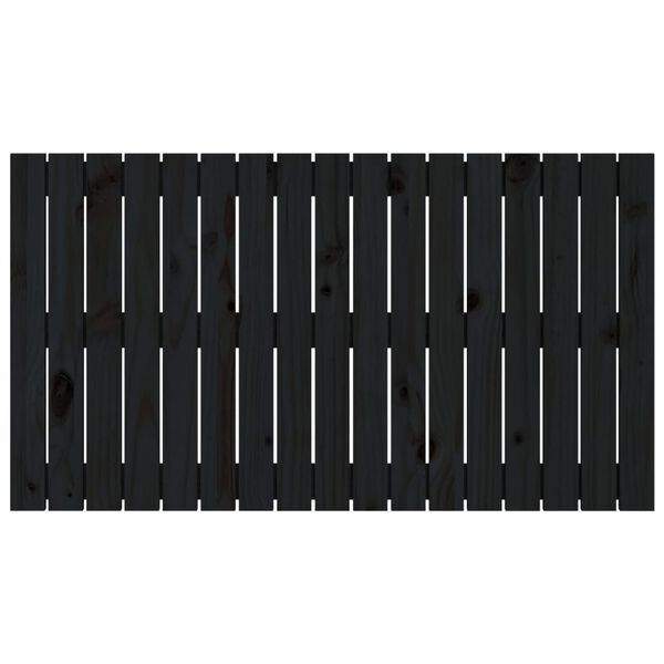 vidaXL Κεφαλάρι Τοίχου Μαύρο 108x3x60 εκ. από Μασίφ Ξύλο Πεύκου