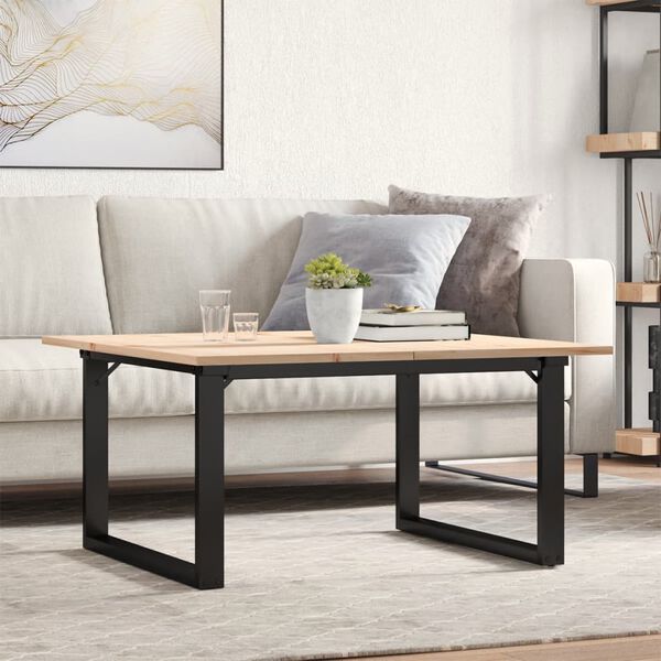 vidaXL Τραπεζάκι Σαλονιού Πλαίσιο Ο 90x90x45εκ Μασίφ Πεύκο/Ατσάλι