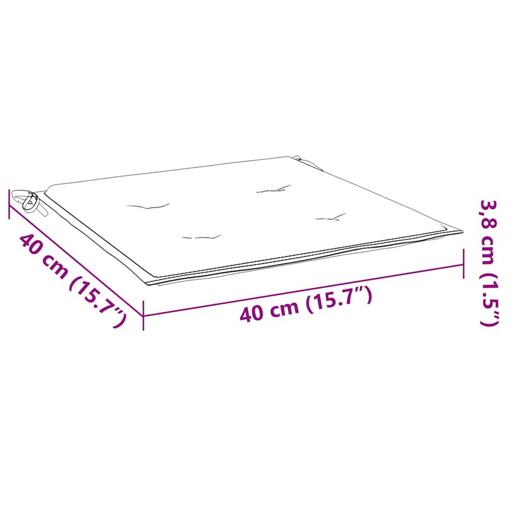 vidaXL Μαξιλάρια Καρέκλας Κήπου 4 τεμ. Πράσινα 40x40x3 εκ. Υφασμάτινα