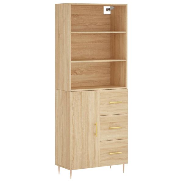 vidaXL Ντουλάπι Sonoma δρυς 69,5 x 34 x 180 εκ. από Επεξεργασμένο Ξύλο