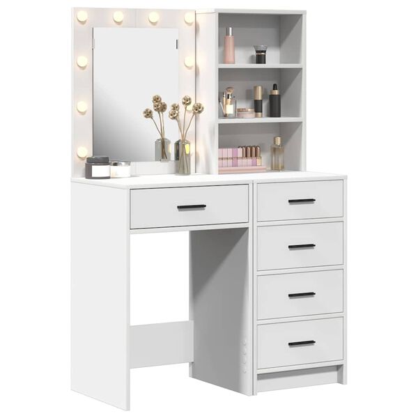 vidaXL Τραπέζι περιποίησης με συρτάρι 2 pcs Λευκό 50 x 41 x 135 εκ