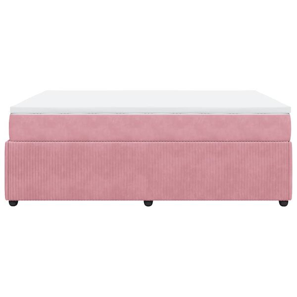vidaXL Κρεβάτι Boxspring με Στρώμα Ροζ 160x200 εκ. Βελούδινο