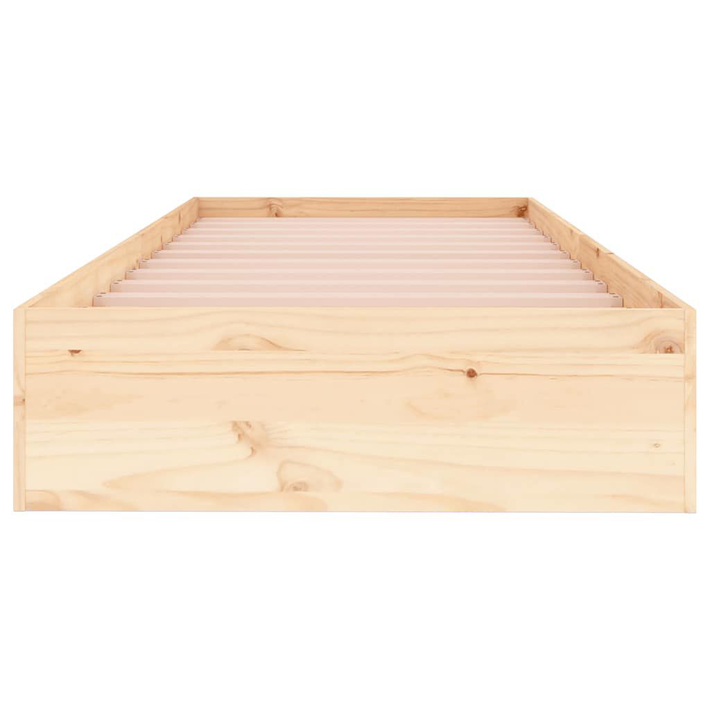 vidaXL Πλαίσιο Κρεβατιού 75 x 190 εκ. από Μασίφ Ξύλο Small Single