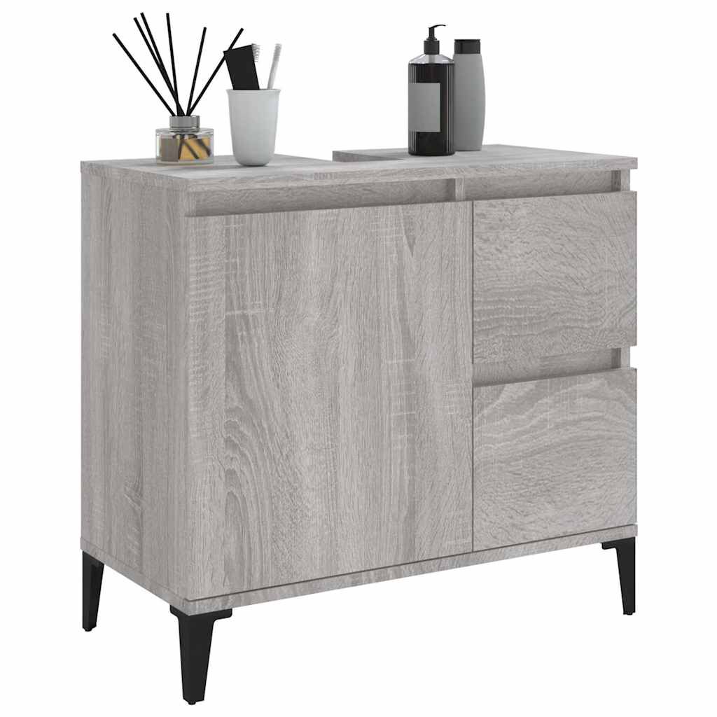 vidaXL Ντουλάπι Μπάνιου Γκρι Sonoma 65x33x60 εκ. Επεξεργασμένο Ξύλο