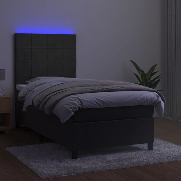 vidaXL &Kappa;&rho;&epsilon;&beta;ά&tau;&iota; Boxspring &mu;&epsilon; &Sigma;&tau;&rho;ώ&mu;&alpha; & LED &Sigma;&kappa;. &Gamma;&kappa;&rho;&iota; 80x200 &epsilon;&kappa;. &Beta;&epsilon;&lambda;&omicron;ύ&delta;&iota;&nu;&omicron;