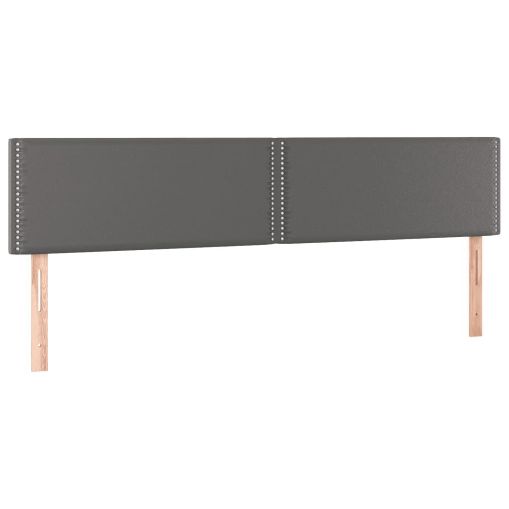 vidaXL Κρεβάτι Boxspring με Στρώμα & LED Γκρι 120x190 εκ. Συνθ. Δέρμα