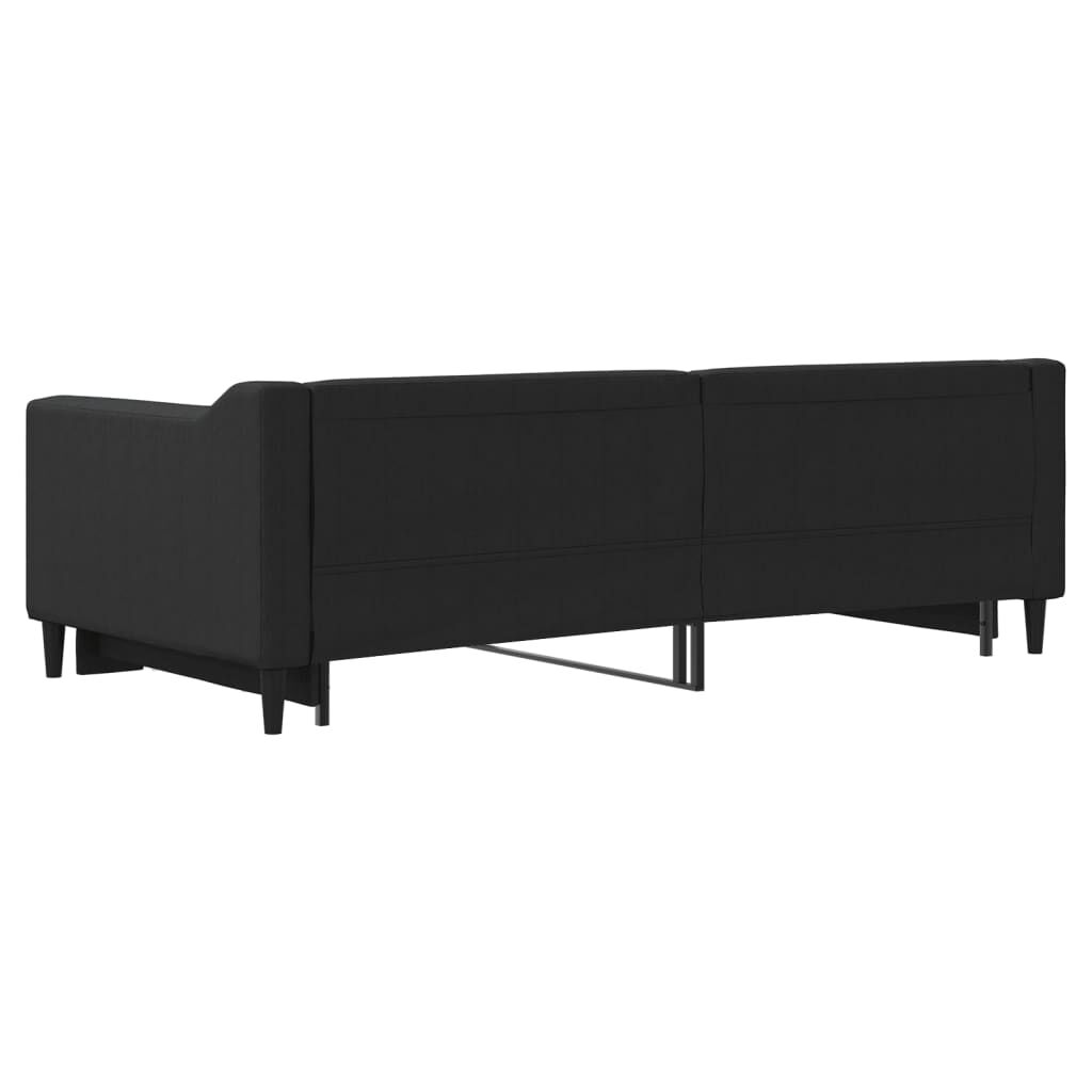 vidaXL Καναπές Κρεβάτι Συρόμενος Μαύρος 90x190 εκ. Ύφασμα