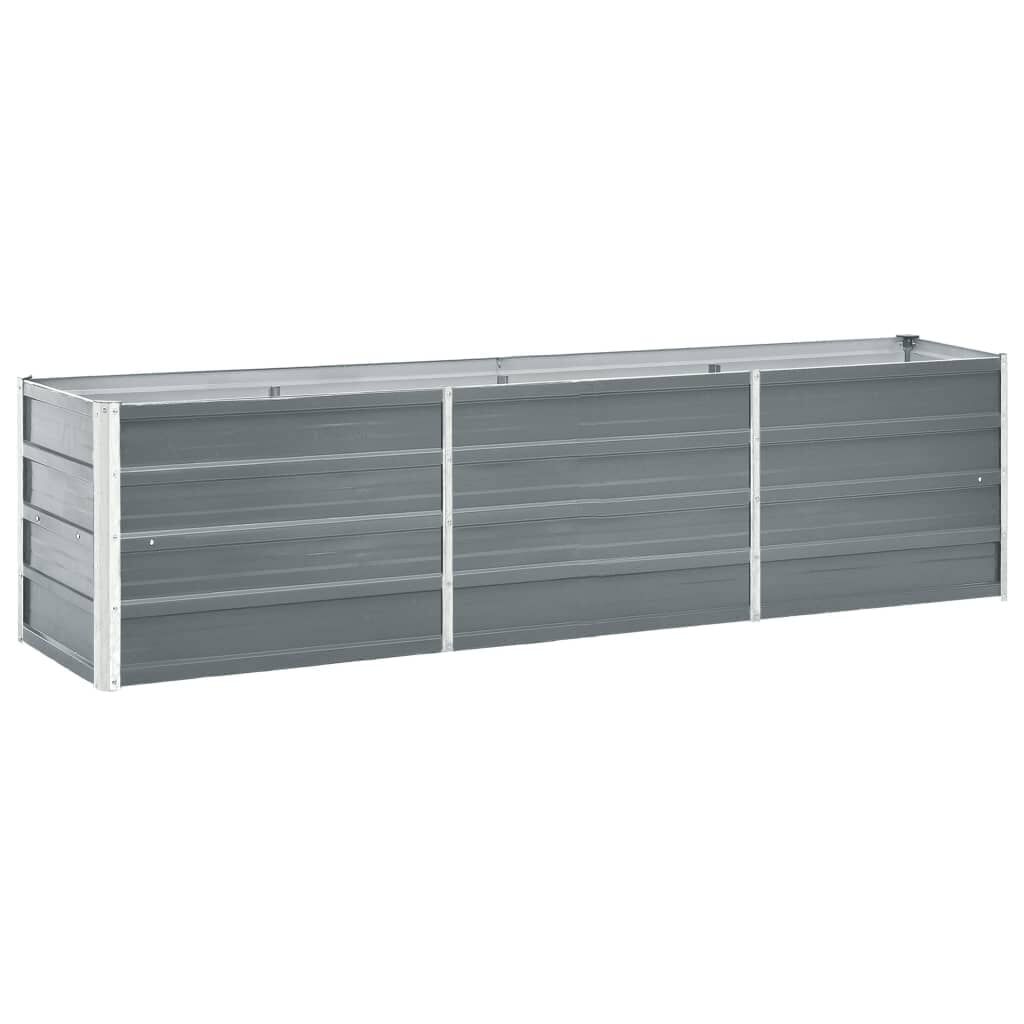 vidaXL Ζαρντινιέρα Υπερυψωμένη Γκρι 240x40x45 εκ. Γαλβανισμ. Χάλυβας