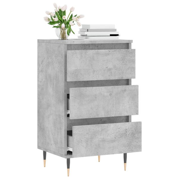 vidaXL Κομοδίνο Γκρι Σκυροδεμ. 40 x 35 x 70 εκ. από Επεξεργασμένο Ξύλο