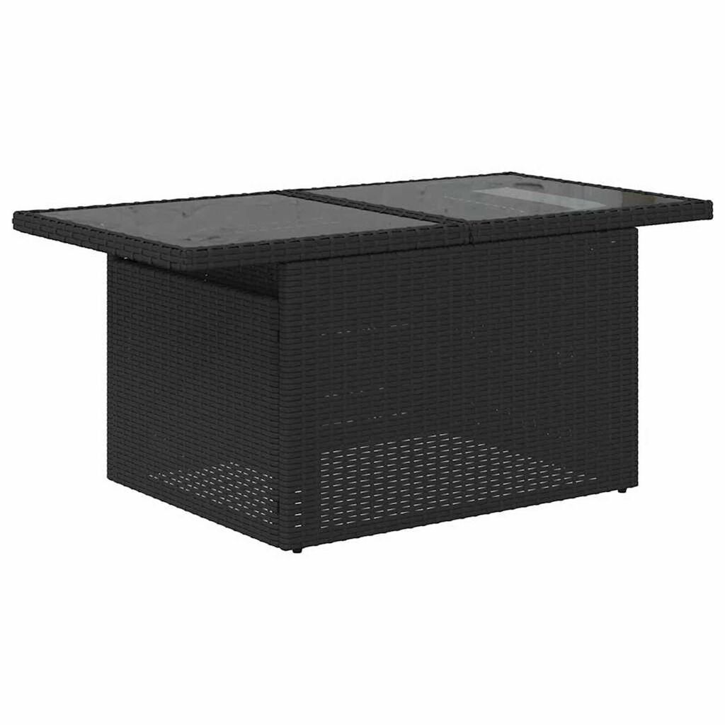 vidaXL Σετ Καναπέ Κήπου με αποθήκευση 10 pcs Μαύρο Πολυ ράταν