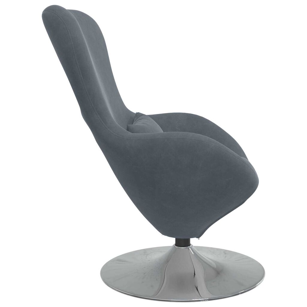 vidaXL Πολυθρόνα Αυγού Dark Grey Velvet