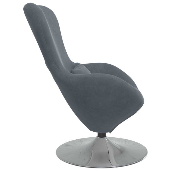 vidaXL Πολυθρόνα Αυγού Dark Grey Velvet