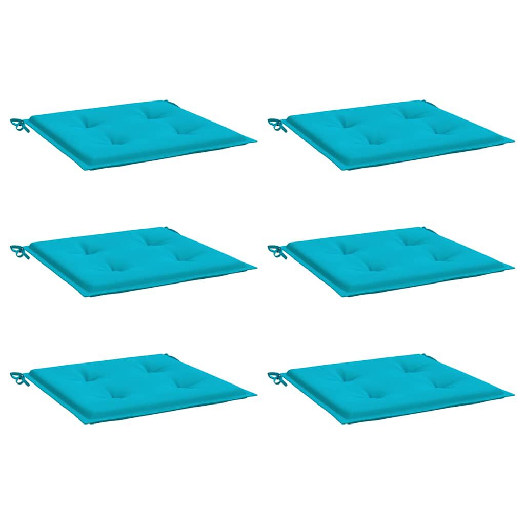 vidaXL Μαξιλάρια Καρέκλας Κήπου 6 τεμ. Τιρκουάζ 50x50x4 εκ. Υφασμάτινα