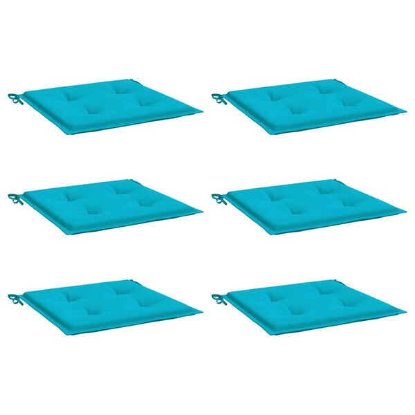 vidaXL Μαξιλάρια Καρέκλας Κήπου 6 τεμ. Τιρκουάζ 50x50x4 εκ. Υφασμάτινα