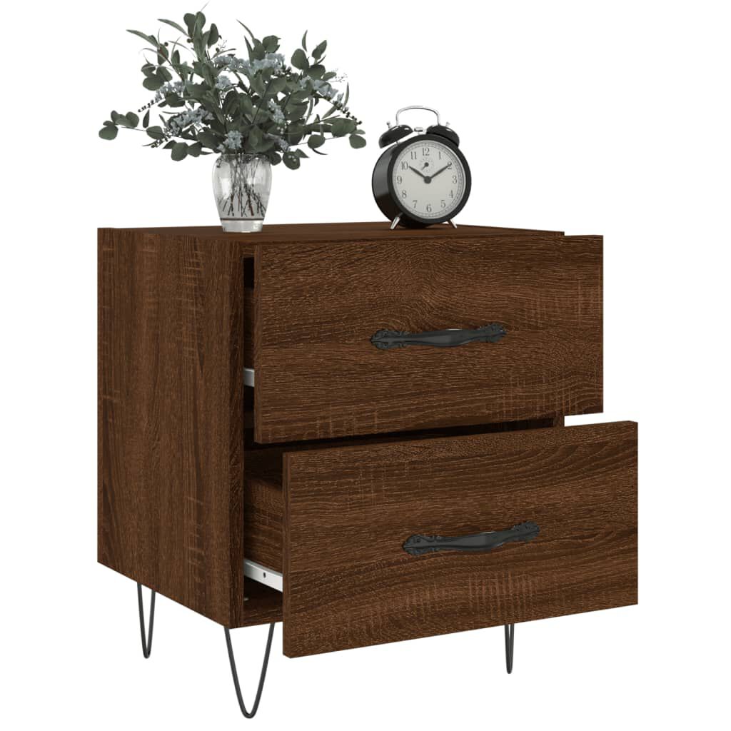 vidaXL Κομοδίνο Καφέ Δρυς 40 x 35 x 47,5 εκ. από Επεξεργ. Ξύλο