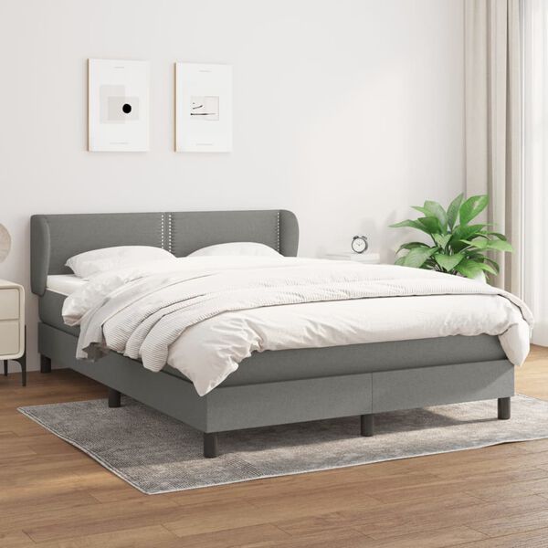 vidaXL &Kappa;&rho;&epsilon;&beta;ά&tau;&iota; Boxspring &mu;&epsilon; &Sigma;&tau;&rho;ώ&mu;&alpha; &Sigma;&kappa;&omicron;ύ&rho;&omicron; &Gamma;&kappa;&rho;&iota; 140x190 &epsilon;&kappa;. &Upsilon;&phi;&alpha;&sigma;&mu;ά&tau;&iota;&nu;&omicron;