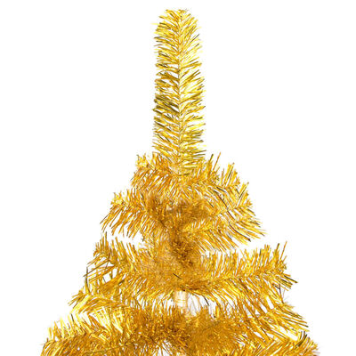 vidaXL Χριστουγεν. Δέντρο Προφωτισμένο Τεχνητό Βάση Χρυσό 120εκ PET