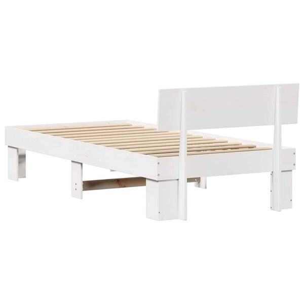 vidaXL Σκελετός Κρεβατιού Λευκό 90 x 190 cm Μασίφ ξύλο πεύκου