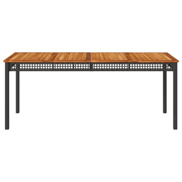 vidaXL Τραπέζι Κήπου Μαύρο 180x90x75 εκ. Συνθετικό Ρατάν/Ξύλο Ακακίας