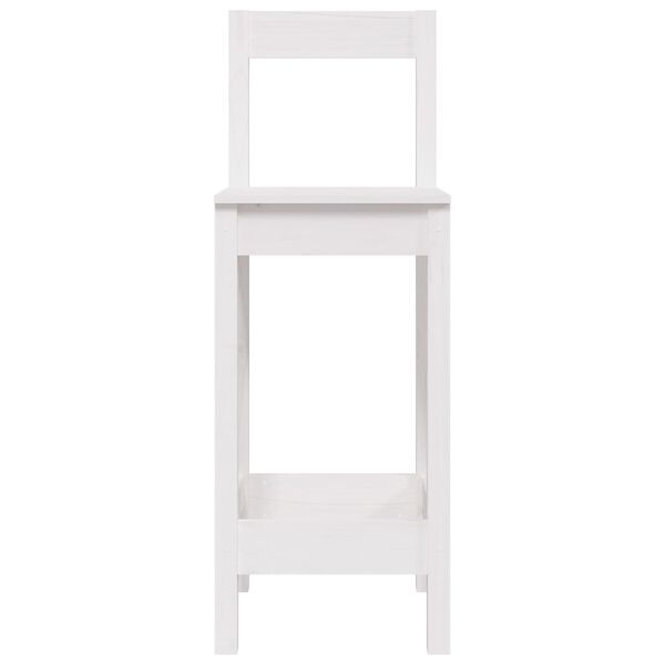 vidaXL Καρέκλες Μπαρ 2 τεμ. Λευκό 40x41,5x112 εκ. Μασίφ Ξύλο Πεύκου