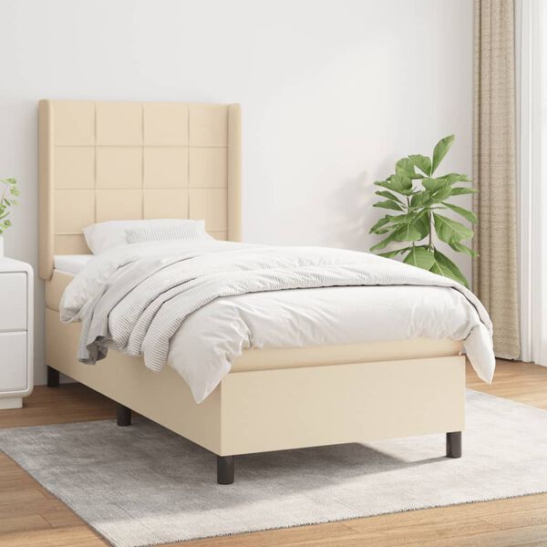 vidaXL &Kappa;&rho;&epsilon;&beta;ά&tau;&iota; Boxspring &mu;&epsilon; &Sigma;&tau;&rho;ώ&mu;&alpha; &Kappa;&rho;&epsilon;&mu; 80 x 200 &epsilon;&kappa;. &Upsilon;&phi;&alpha;&sigma;&mu;ά&tau;&iota;&nu;&omicron;