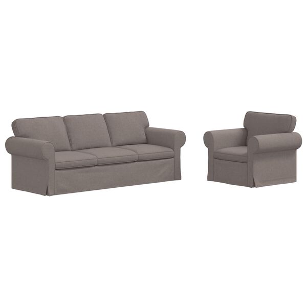 vidaXL &Kappa;&alpha;&nu;&alpha;&pi;έ&sigmaf; 2 pcs Taupe 215 x 82 x 80 &epsilon;&kappa; ύ&phi;&alpha;&sigma;&mu;&alpha;
