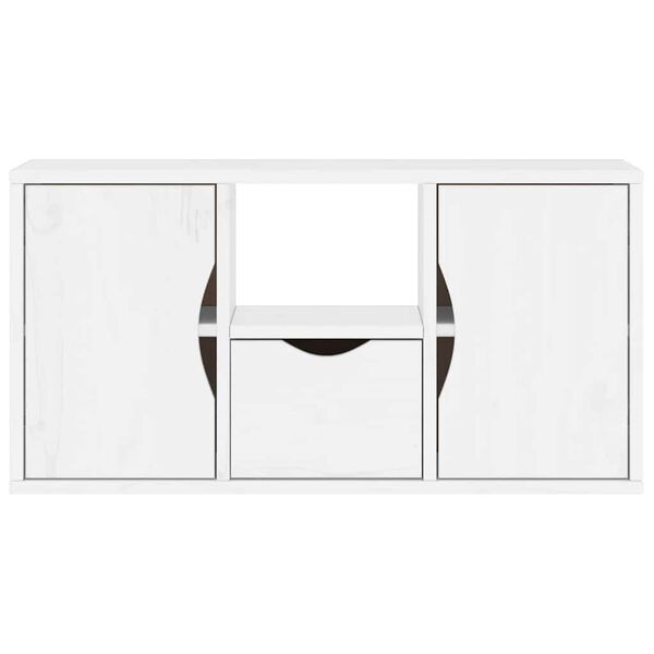 vidaXL Έπιπλο Τηλεόρασης με Συρτάρι ODDA Λευκό 79x24x40εκ. Ξύλο Πεύκου