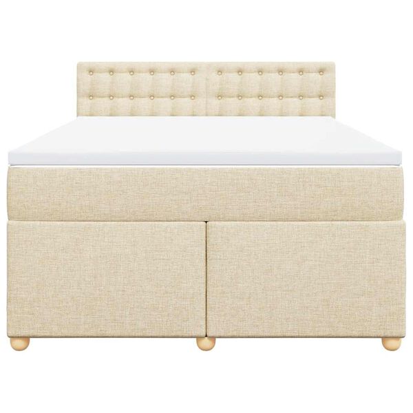 vidaXL &Kappa;&rho;&epsilon;&beta;ά&tau;&iota; Boxspring &mu;&epsilon; &Sigma;&tau;&rho;ώ&mu;&alpha; &Kappa;&rho;&epsilon;&mu; 140x190 &epsilon;&kappa;. &Upsilon;&phi;&alpha;&sigma;&mu;ά&tau;&iota;&nu;&omicron;