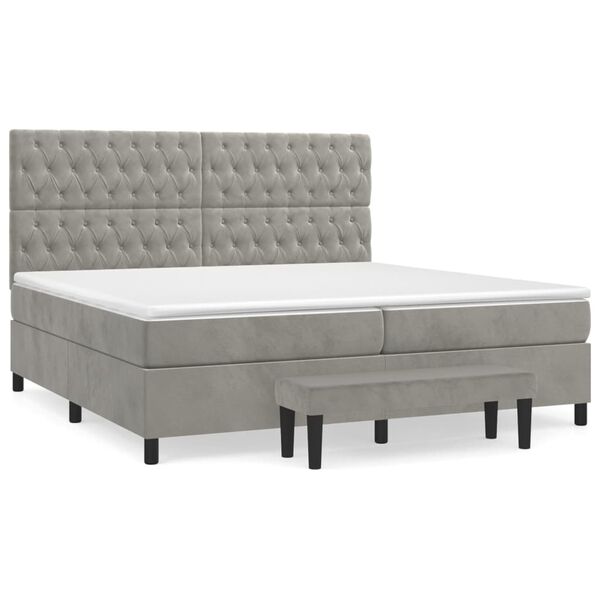 vidaXL &Kappa;&rho;&epsilon;&beta;ά&tau;&iota; Boxspring &mu;&epsilon; &Sigma;&tau;&rho;ώ&mu;&alpha; &Alpha;&nu;&omicron;&iota;&chi;&tau;ό &Gamma;&kappa;&rho;&iota; 200x200 &epsilon;&kappa;. &Beta;&epsilon;&lambda;&omicron;ύ&delta;&iota;&nu;&omicron;