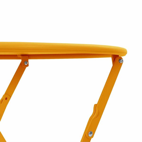 vidaXL Τραπέζι Bistro Μουσταρδί Ø50x71 εκ Ατσάλι με Πούδρα